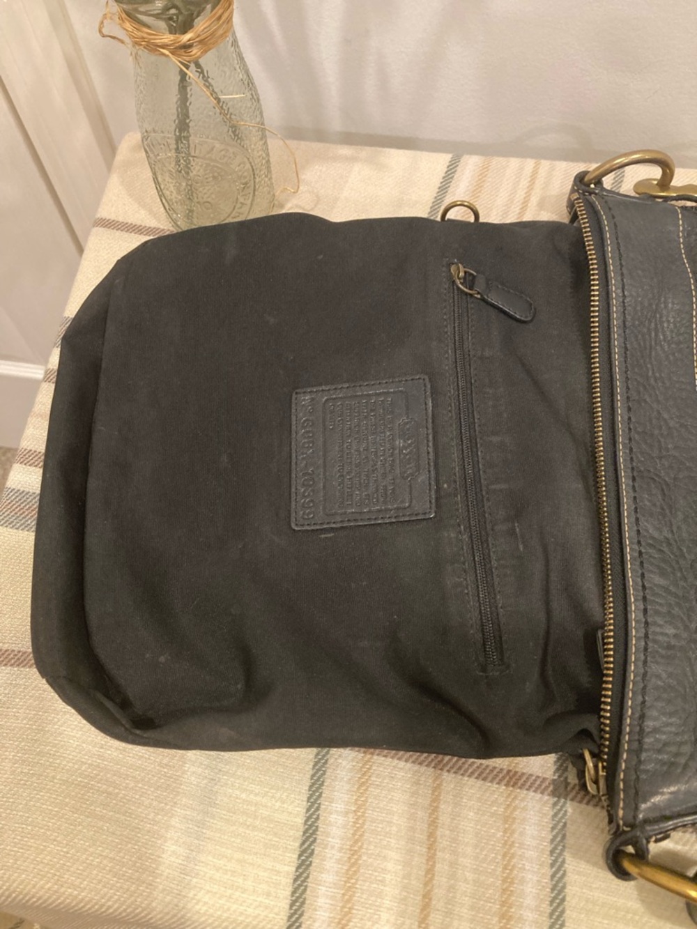 Vintage Coach Chelsea 10399 Black Pebbled Leather Duffle  Bag Y2K Purse - Picture 7 of 7